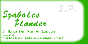 szabolcs plander business card